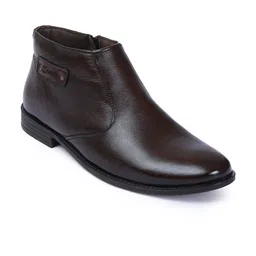 Zoom Shoes Men Textured Leather Mid-Top Regular Boots-picture-37