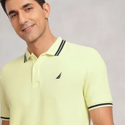 Nautica Self Design Polo Collar Pure Cotton T-shirt image 3