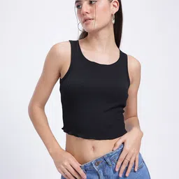 glitchez Ribbed Chic Fitted Crop Top image 2