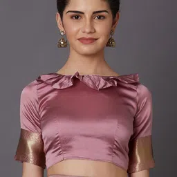 Mitera Purple & Gold-Toned Silk Blend Woven Design Kanjeevaram Saree image 3