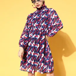 plusS Multicoloured Georgette A-Line Dress image 2