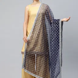 flaher Embroidered Sequinned Net Dupatta image 2