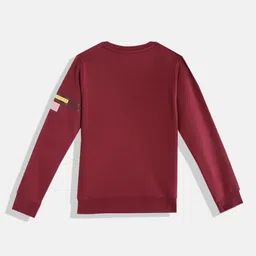 Monte Carlo Boys Maroon & Blue Placement Striped Sweatshirt image 2
