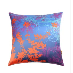 ANS Purple & Orange Set of 3 Floral Square Cushion Covers image 3