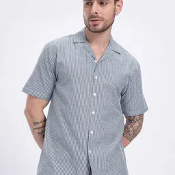 glitchez Classic Pinstripe Bowling Shirt image 4