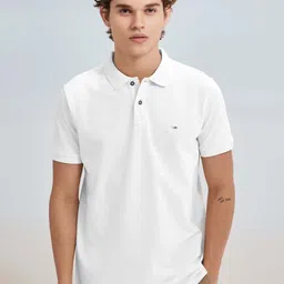 Red Flame Men Striped Mandarin Collar Pockets T-shirt image 5