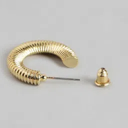 Forever New Gold-Plated Circular Half Hoop Earrings image 3