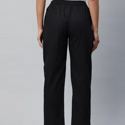 Popnetic Loose Fit High-Rise Pleated Pure Cotton Trousers image 3