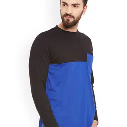 Hypernation Men Black Solid Round Neck T-shirt image 3