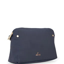 Lavie Dyna Navy Blue Solid Structured Sling Bag image 3