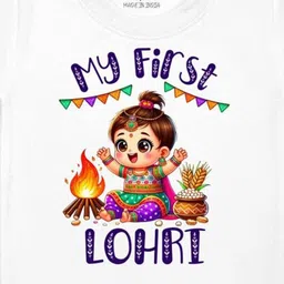 Arvesa First Lohri Printed Kids Unisex T-shirt image 3