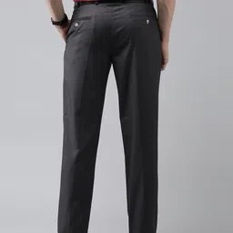 Park Avenue Men Charcoal Grey Smart Fit Trousers image 5