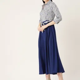 Deewa Floral Printed Crepe Fit & Flare Midi Dress image 4