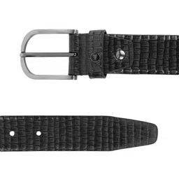 Van Heusen Men Black Textured Leather Formal Belt image 3