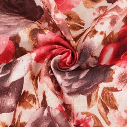 KLOTTHE White & Red Floral Print Square Table Cover image 2