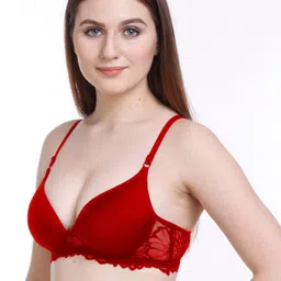 Samvar Red Cotton Non-Wired Non Padded Minimizer Bra image 3