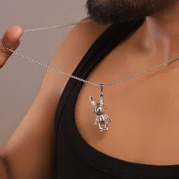 The Roadster Lifestyle Co. Men Silver Plated Pendant & Chain-picture-19