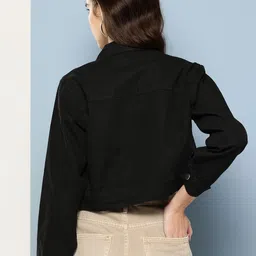 Aarika Women Crop Denim Jacket with Rivets Detail image 5