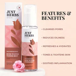 Just Herbs Rose Water Face Toner & Mist 100ml image 4