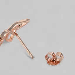 Zavya Rose Gold 925 Sterling Silver Leaf Shaped Studs image 4