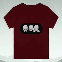 RCPL Bad Monkey Kids Maroon Alien Printed Slim Fit T-shirt-picture-19