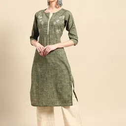 Sangria Floral Thread Work Kurta with Palazzos image 4