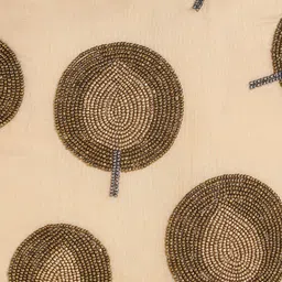 Alina decor Beige Set of 2 Embellished Square Cushion Covers image 2