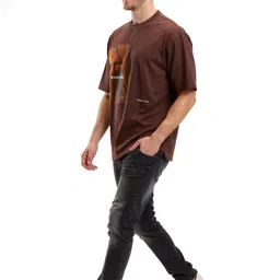 glitchez Oversized Fit Graphic Printed T-shirt image 2