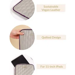 Nestasia Unisex Grey Textured Tablet Sleeve image 5