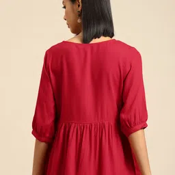 all about you Embroidered Tie-Up Neck Top image 4