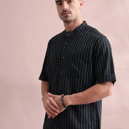 FILORI STUDIO Men Classic Polka Dot Printed Casual Shirt image 5