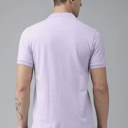 U.S. Polo Assn. Men Purple Solid Pure Cotton T-shirt image 3