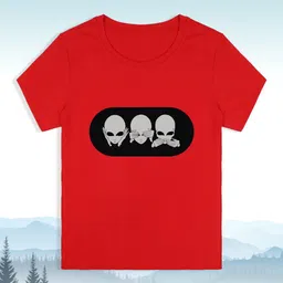RCPL Bad Monkey Kids Red Alien Printed Cotton  Slim Fit T-shirt-picture-50