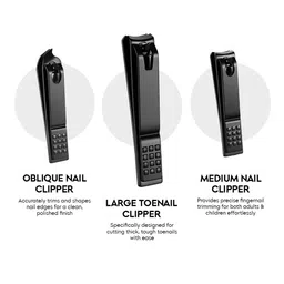 Gleva Set Of 3 Stainless Steel Nail Clippers image 3