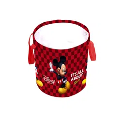 Kuber Industries Set Of 2 Maroon & Black Disney Mickey Print Foldable Sustainable Laundry Basket With Handles image 5