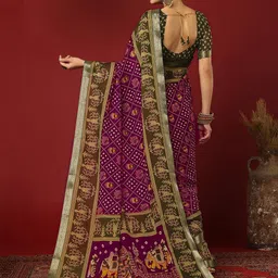 KALINI Bandhani Print Zari Pure Georgette Bandhani Saree image 5