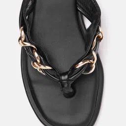 Allen Solly Women Chain Detail Open Toe Flats image 3