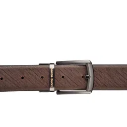 bacca bucci Men Black & Brown Solid Reversible Leather Belt image 4