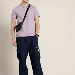 HERE&NOW Pure Cotton Solid Casual T-shirt image 2