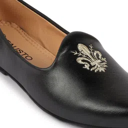 FAUSTO Men Black PU Mojaris image 3