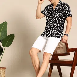 Mast & Harbour Men Printed Cuban Collar Casual Shirt image 5