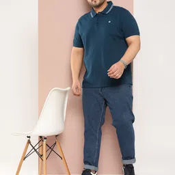 Sztori Men Plus Size Solid Polo Collar T-shirt image 5