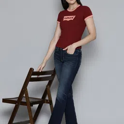 Levis Women Brand Logo Printed Slim Fit T-shirt image 4