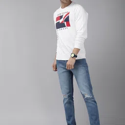 Pepe Jeans Men White & Red Printed Sweatshirt image 5
