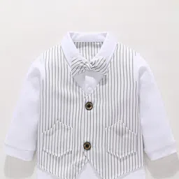 StyleCast x Revolte Boys White Striped Cotton 3 Piece Suit image 3