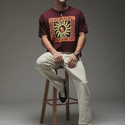 Stormborn Men Printed Drop-Shoulder Sleeves T-shirt image 5