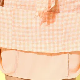 QUIERO Women Classic Peach Checked Summer Gingham Dress image 4