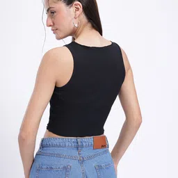 glitchez Ribbed Chic Fitted Crop Top image 3