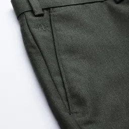Raymond Men Green Slim Fit Solid Formal Trousers image 3