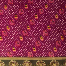 KALINI Bandhani Print Zari Pure Georgette Bandhani Saree image 3